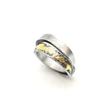 ROCK TEXTURED DOUBLE BANDED RING