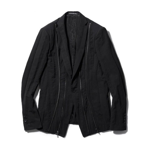 Black / Front Zip Tailored Jacket