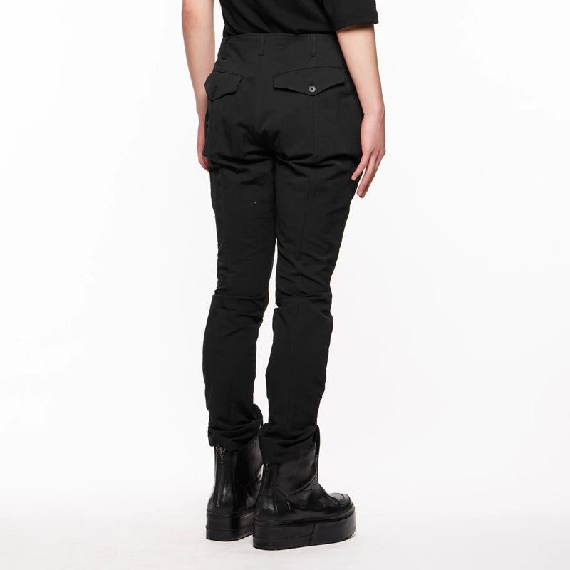 Black / Front Zip Trousers