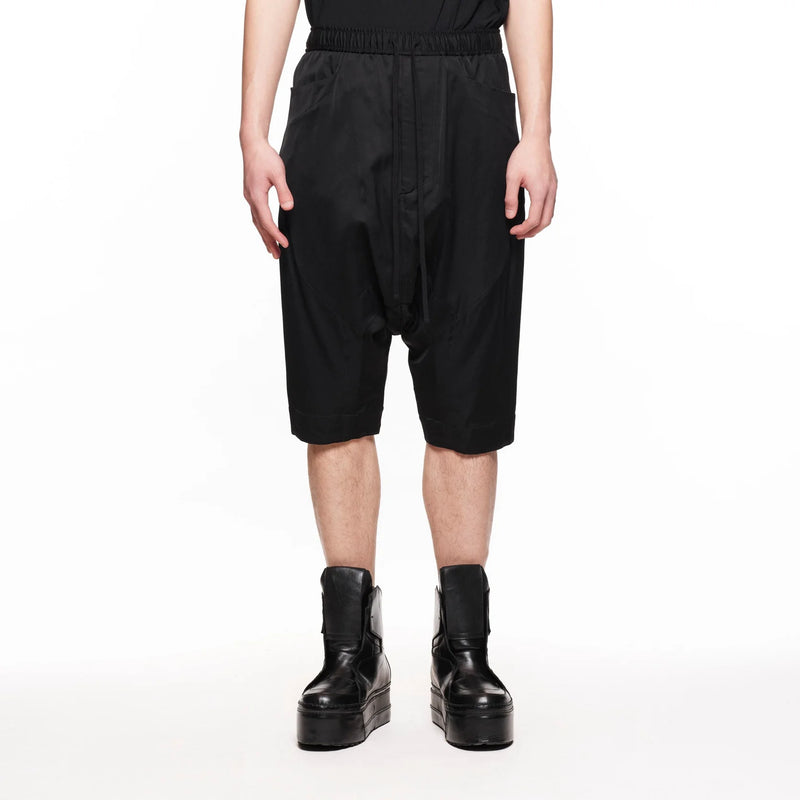 Black / Geometric Over Crotch Pants