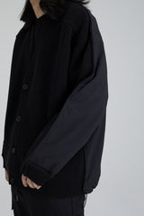 BLACK PADDED CARDIGAN