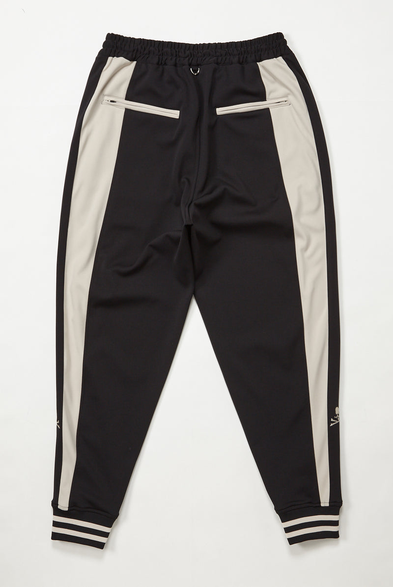 BLACK AND BEIGE PANELLED TRACK PANTS