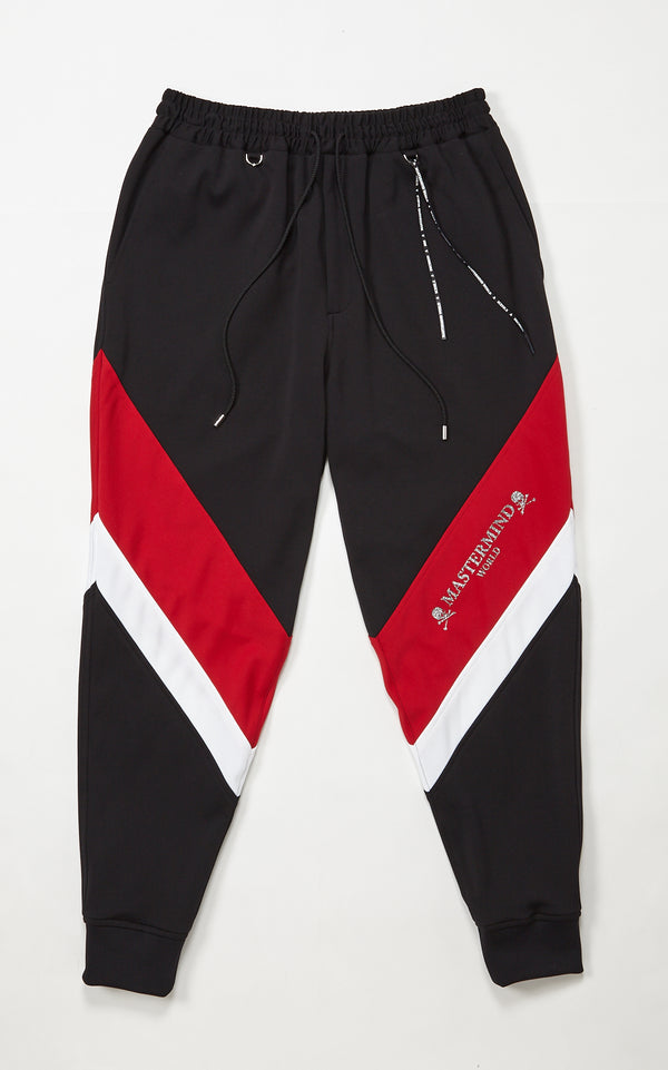 BLACK AND RED TRACK PANTS