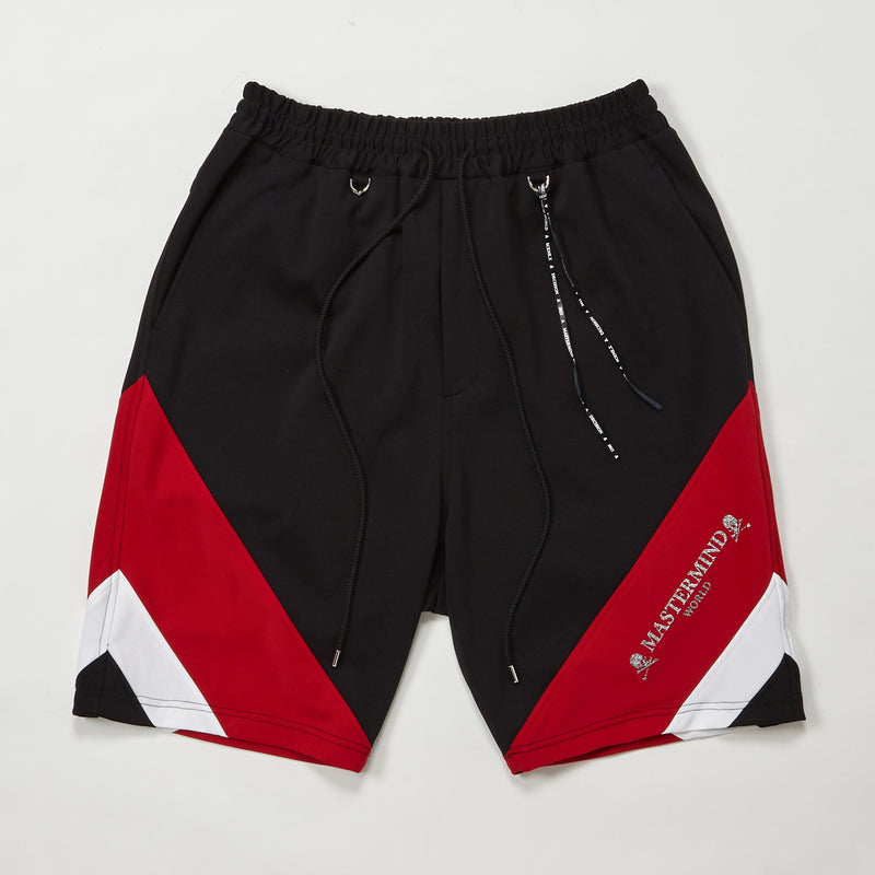 BLACK AND RED TRACK SHORTS