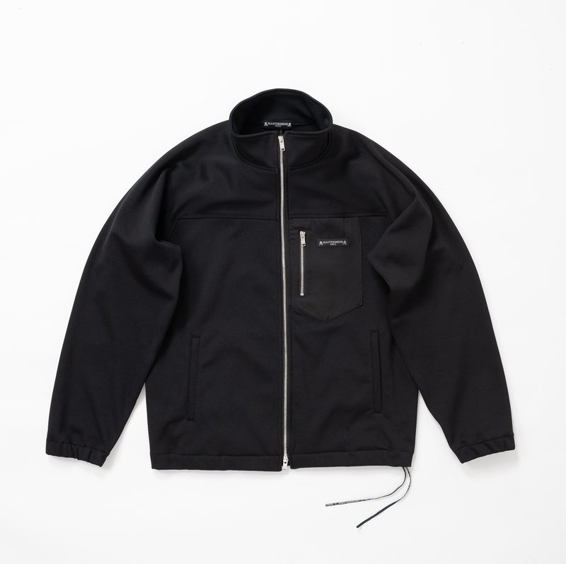 BLACK PATCH POCKET TRACK JACKET