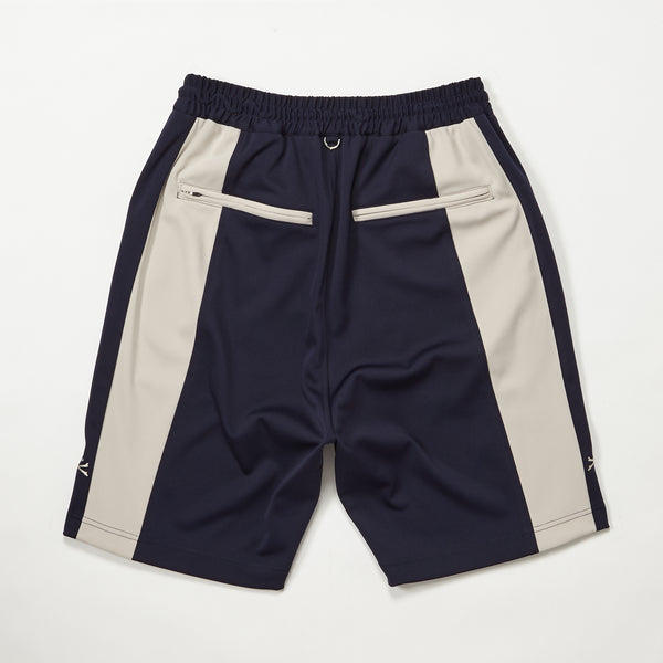 BLUE AND GREIGE TRACK SHORTS