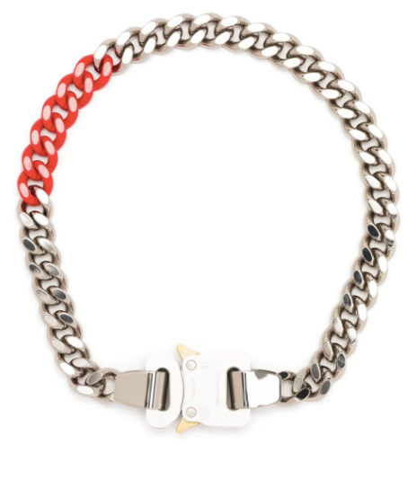 two-tone buckled necklace