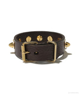 brown studded leather cuff