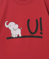 ELEPHANT PRINTED RED T-SHIRT