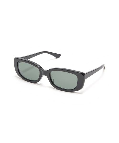 BLACK ACETATE RECTANGLE SUNGLASSES