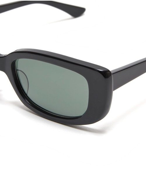 BLACK ACETATE RECTANGLE SUNGLASSES