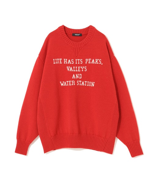 RED WOOL KNIT PULLOVER