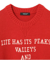 RED WOOL KNIT PULLOVER