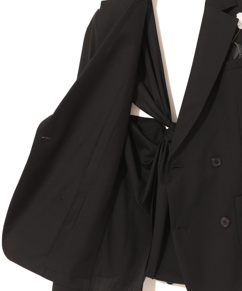 DOUBLE-BREASTED REAR-TIE BLAZER