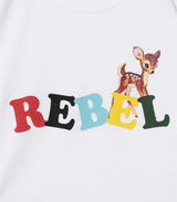 "REBEL" PRINTED WHITE T-SHIRT