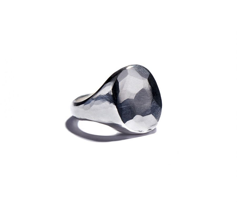 Hammered Signet Ring Oval
