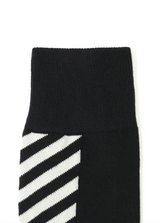 BLACK AND WHITE PLAIN STITCH STRIPE SOCKS