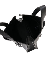 Black Leather Side Zipper Large Tote Bag