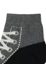 GREY PLAIN STITCH PILE SNEAKER SOCKS