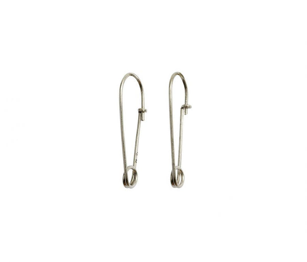 Fine safety pin earrings
